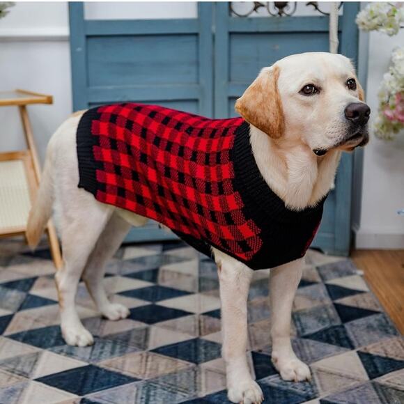 XL Black and Red Checkered Dog Shirt NWOT - Picture 8 of 11